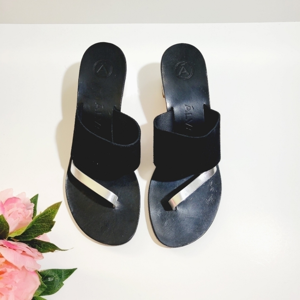Alvaro Gonzalez Alberta Alta Black Suede Mules